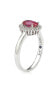 ფოტო #2 პროდუქტის Suzy Levian Sterling Silver Cubic Zirconia Red Oval Halo Ring
