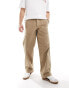 Фото #1 товара Jack & Jones – Worker-Hose in Beige mit Fischgrätmuster und weitem Schnitt