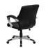 Mid-Back Black Leather Contemporary Swivel Manager'S Chair With Arms