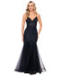 Фото #1 товара Women's Sleeveless Glitter Mesh Mermaid Gown