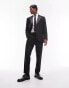 Фото #1 товара Topman slim tux suit trousers with tonal sateen side stripe in black