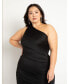 Фото #1 товара Plus Size Ruched One Shoulder Dress