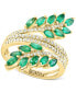ფოტო #1 პროდუქტის EFFY® Emerald (1-1/2 ct. t.w.) & Diamond (1/3 ct. t.w.) Vine Ring in 14k Gold