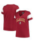 ფოტო #1 პროდუქტის Women's Heather Garnet Florida State Seminoles Plus Size Arched City Sleeve Stripe V-Neck T-shirt