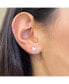 ფოტო #2 პროდუქტის Pave Diamond Heart Stud Earrings