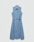 ფოტო #4 პროდუქტის Women's Bow Detail Lyocell Shirt Dress