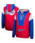 Фото #4 товара Men's Red, Royal LA Clippers Hardwood Classics Highlight Reel Windbreaker Half-Zip Hoodie Jacket