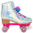 Фото #1 товара Cosmic Skates Iridescent Hologram Roller Skates Womens Silver ARCHIE-30-IRD