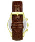 ფოტო #2 პროდუქტის Men's Monaco Brown Leather, Silver-Tone Dial, 44mm Round Watch