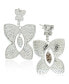 ფოტო #2 პროდუქტის Suzy Levian Sterling Silver Cubic Zirconia Magnificent Pave Butterfly Drop Dangle Earrings