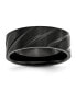 Фото #1 товара Titanium Brushed Black IP-plated Swirl Design Wedding Band Ring