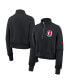 Фото #1 товара Women's Black Ohio State Buckeyes Legacy Elevated Logo Cropped Half-Zip Sweatshirt