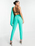 Фото #2 товара ASOS DESIGN jersey tapered suit trousers in green