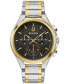 ფოტო #1 პროდუქტის Men's Chronograph Curv Two-Tone Stainless Steel Bracelet Watch 44mm