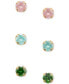 ფოტო #4 პროდუქტის Gold-Tone Color Cubic Zirconia Stud Earrings