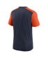 Men's Heathered Navy, Heathered Orange Chicago Bears Color Block Team Name T-shirt