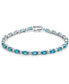 ფოტო #1 პროდუქტის Blue Topaz (8 ct. t.w.) & White Topaz (7/8 ct. t.w.) Tennis Bracelet in Sterling Silver (Also Available In Aquamarine, Peridot and Opal)