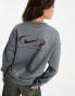 Nike Swoosh oversized fleece sweatshirt in smoke grey Rauchgrau, XS - фото #2