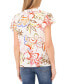 Фото #2 товара Women's Tropical-Print V-Neck Flutter Short-Sleeve Blouse