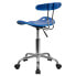Фото #2 товара Vibrant Bright Blue And Chrome Swivel Task Chair With Tractor Seat