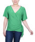 ფოტო #1 პროდუქტის Women's Short Sleeve Wrap Top