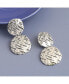 ფოტო #3 პროდუქტის Women's Silver Dented Drop Earrings