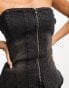 Фото #4 товара Waven sanna longline corset in dirty dark wash