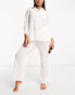 The Frolic tourmaline shirred long sleeve shirt beach co-ord in white pleated texture