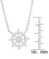 Macy's cubic Zirconia Ship Wheel Pendant 18" Necklace in Silver Plate
