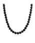 Plain Simple Basic Western Jewelry Classic Black Onyx Round 10MM Bead Strand Necklace For Women Teen Silver Plated Clasp 16 Inch