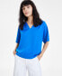 Фото #1 товара Women's V-Neck Dolman-Sleeve Top, Created for Macy's