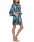 ფოტო #3 პროდუქტის Women's Printed Satin Wrap Robe