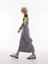 Фото #4 товара Topshop petite denim midi skirt in grey