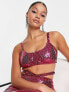 Фото #1 товара Simmi Tall Summer sequin bralette top co-ord in pink