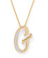 Фото #9 товара Diamond Accent Initial Pendant Necklace 18" in Gold Plate or Rose Gold Plate