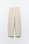 STRIPED LINEN BLEND TROUSERS