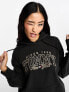 Tommy Jeans relaxed luxe varsity logo hoodie in black