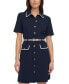 Фото #3 товара Petite Piping Trim Belted Shirtdress