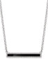ფოტო #1 პროდუქტის Mother-of-Pearl & Lab-Created White Sapphire (5/8 ct. t.w.) Bar Pendant Necklace in Sterling Silver, 16" + 2" extender (Also in Onyx)