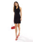 Фото #3 товара ASOS DESIGN crepe halter mini dress with frill collar in black