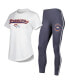 ფოტო #1 პროდუქტის Women's White, Charcoal Denver Broncos Sonata T-shirt and Leggings Sleep Set