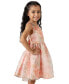 Фото #3 товара Toddler & Little Girls Illusion-Bodice Floral-Print Organza Social Dress