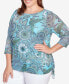 ფოტო #4 პროდუქტის Plus Size Hummingbird Ocean Garden Mesh Top