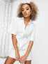 Фото #1 товара ASOS DESIGN twill mini shirt dress in white