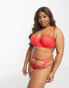 Фото #8 товара We Are We Wear Curve lace longline padded balconette bra in red