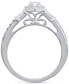 ფოტო #4 პროდუქტის Marquise-Cut Halo Engagement Ring (3/4 ct. t.w.) in 14k White Gold
