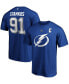 Фото #1 товара Men's Steven Stamkos Blue Tampa Bay Lightning Team Authentic Stack Name and Number T-shirt