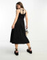 Фото #4 товара ASOS DESIGN Petite scoop neck strappy midi with side seam detail in black