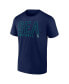Фото #2 товара Men's Navy, White Seattle Mariners Two-Pack Combo T-shirt Set