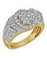 Фото #5 товара Spotlight Natural Certified Diamond 1.98 cttw Round Cut 14k Yellow Gold Statement Ring for Men